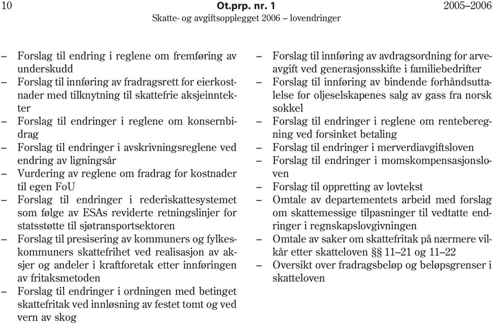 reglene om konsernbidrag Forslag til endringer i avskrivningsreglene ved endring av ligningsår Vurdering av reglene om fradrag for kostnader til egen FoU Forslag til endringer i rederiskattesystemet