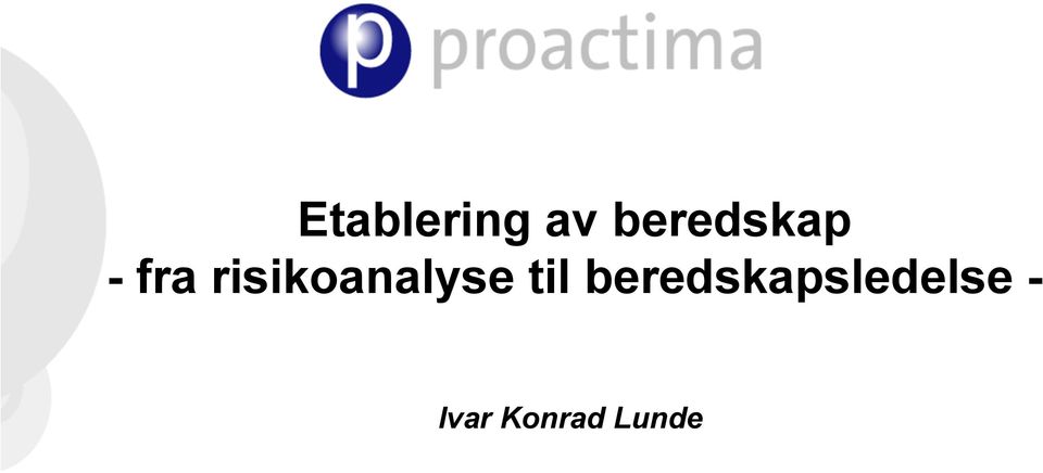 risikoanalyse til