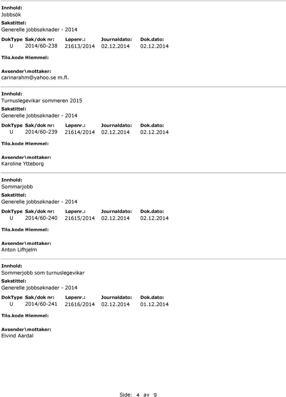 Ytteborg nnhold: Sommarjobb 2014/60-240 21615/2014 Anton Lifhjelm