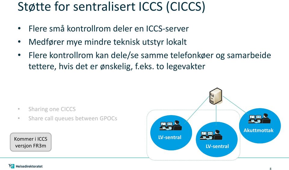 telefonkøer og samarbeide tettere, hvis det er ønskelig, f.eks.