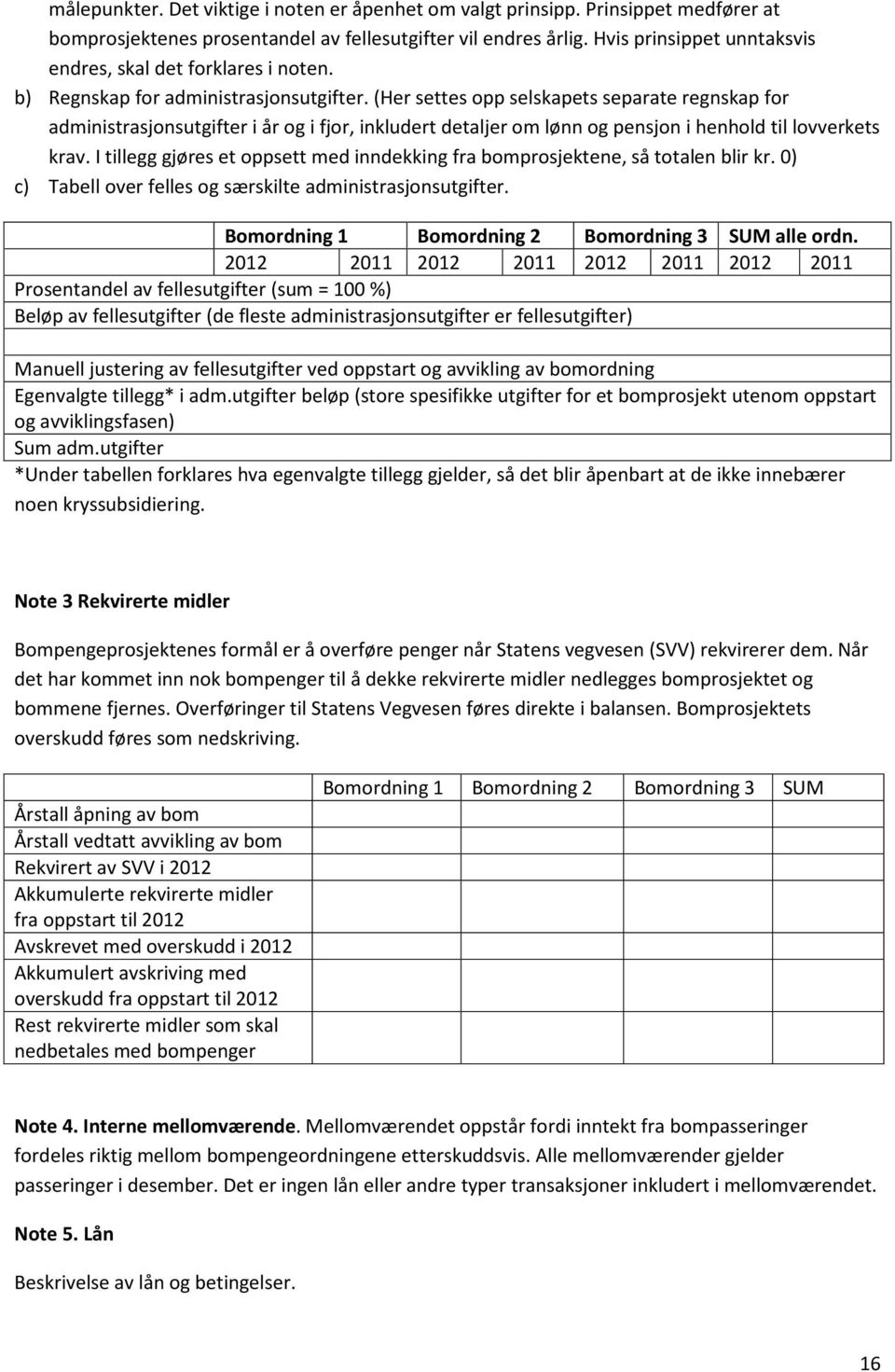 (Her settes opp selskapets separate regnskap for administrasjonsutgifter i år og i fjor, inkludert detaljer om lønn og pensjon i henhold til lovverkets krav.