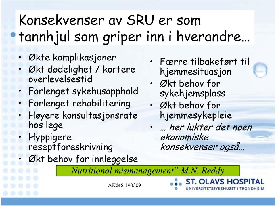 reseptforeskrivning Økt behov for innleggelse Færre tilbakeført til hjemmesituasjon Økt behov for