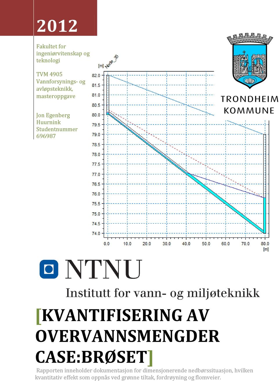 AV OVERVANNSMENGDER CASE:BRØSET] Rapporten inneholder dokumentasjon for dimensjonerende