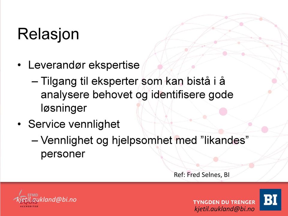 identifisere gode løsninger Service vennlighet