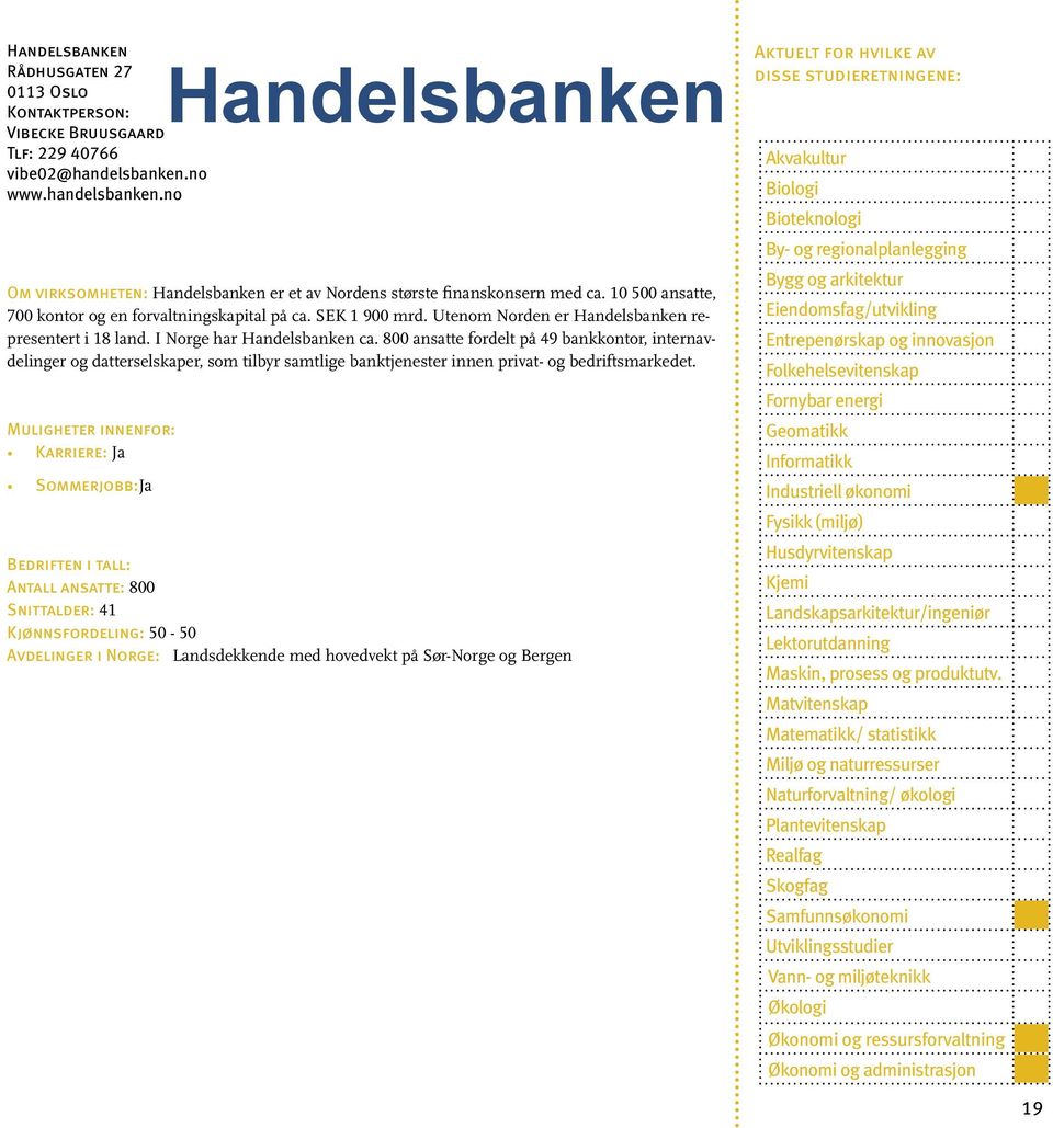 SEK 1 900 mrd. Utenom Norden er Handelsbanken representert i 18 land. I Norge har Handelsbanken ca.