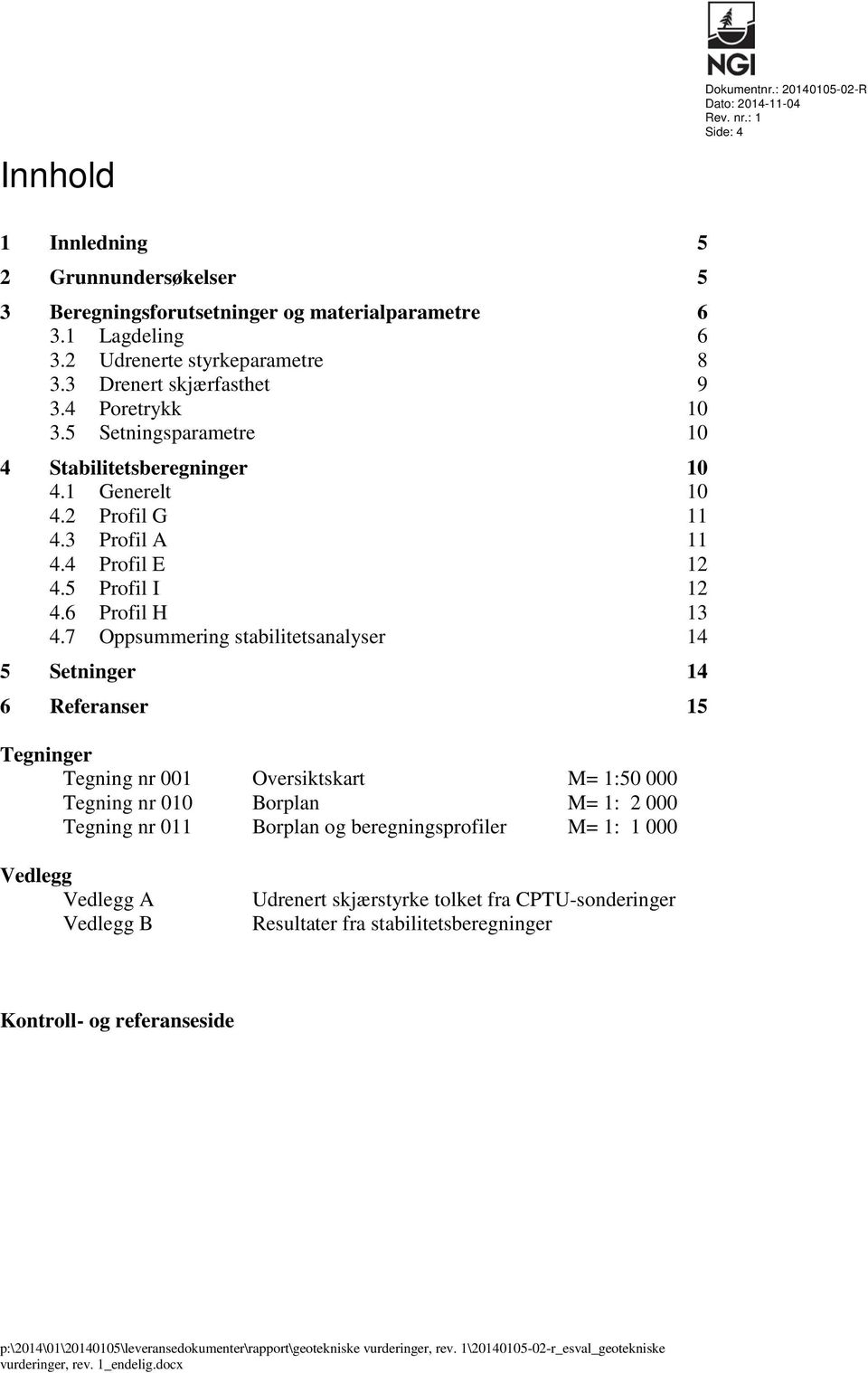 5 Profil I 12 4.6 Profil H 13 4.