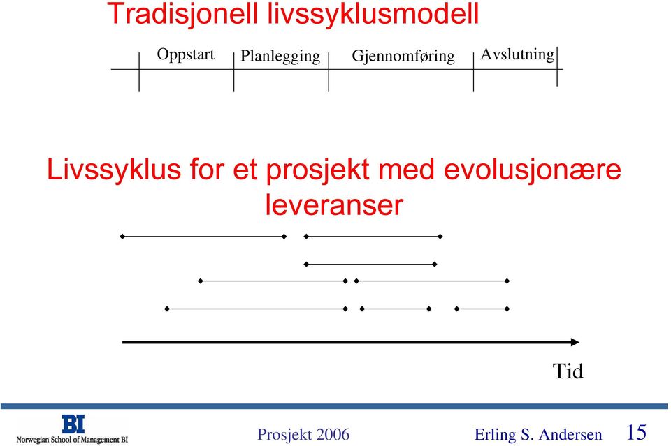 Livssyklus for et prosjekt med