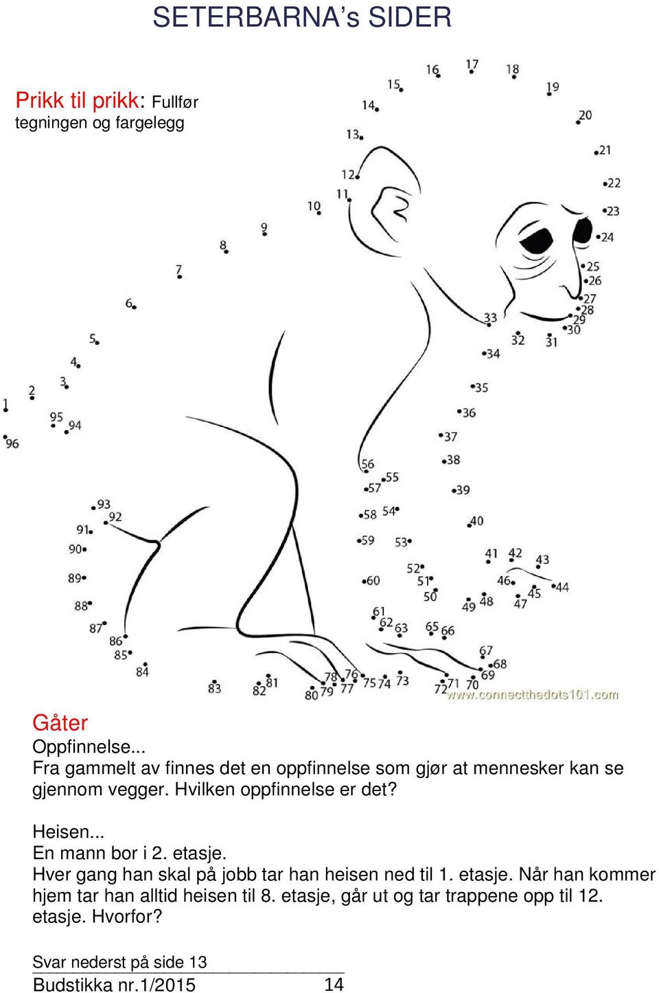 Hvilken oppfinnelse er det? Heisen... En mann bor i 2. etasje.