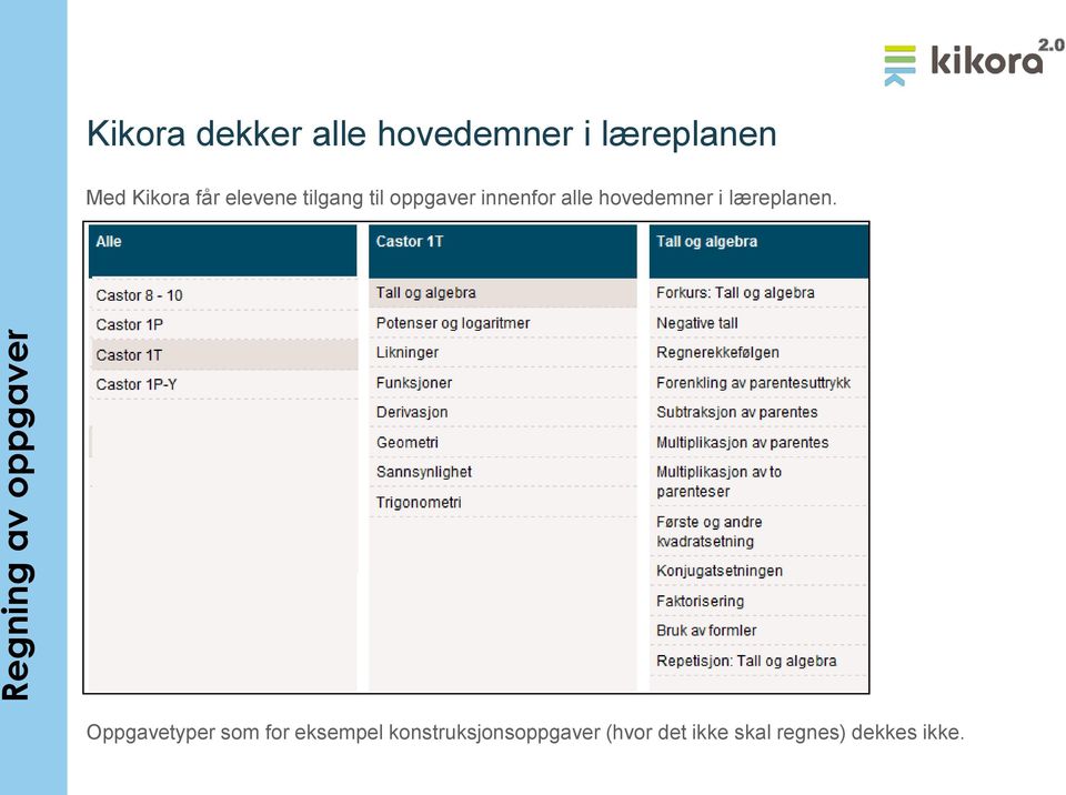 innenfor alle hovedemner i læreplanen.