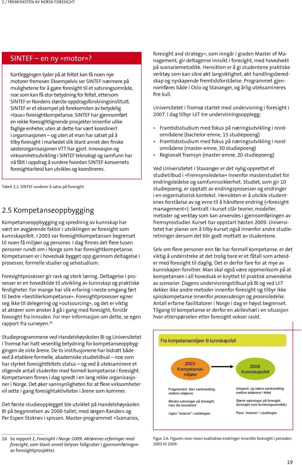 SINTEF er et eksempel på forekomsten av betydelig «taus» foresightkompetanse.