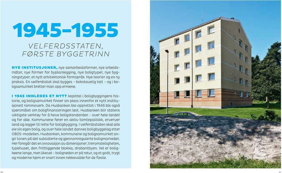 I 1945 innledes et nytt kapittel i boligbyggingens historie, og boligsamvirket finner sin plass innenfor et nytt institusjonelt rammeverk.