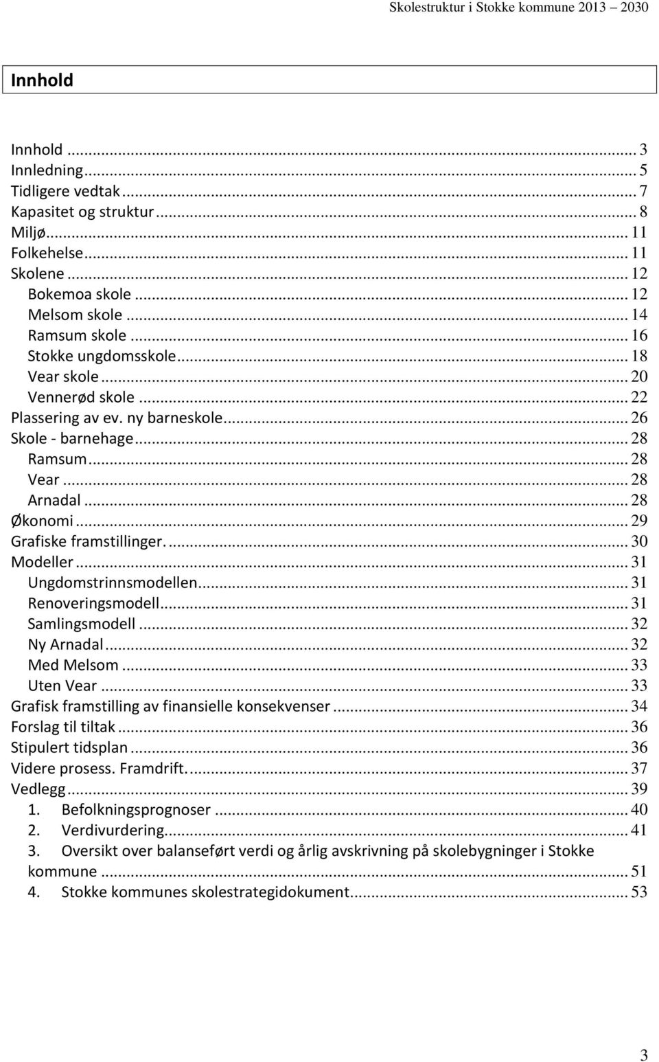 .. 29 Grafiske framstillinger.... 30 Modeller... 31 Ungdomstrinnsmodellen... 31 Renoveringsmodell... 31 Samlingsmodell... 32 Ny Arnadal... 32 Med Melsom... 33 Uten Vear.