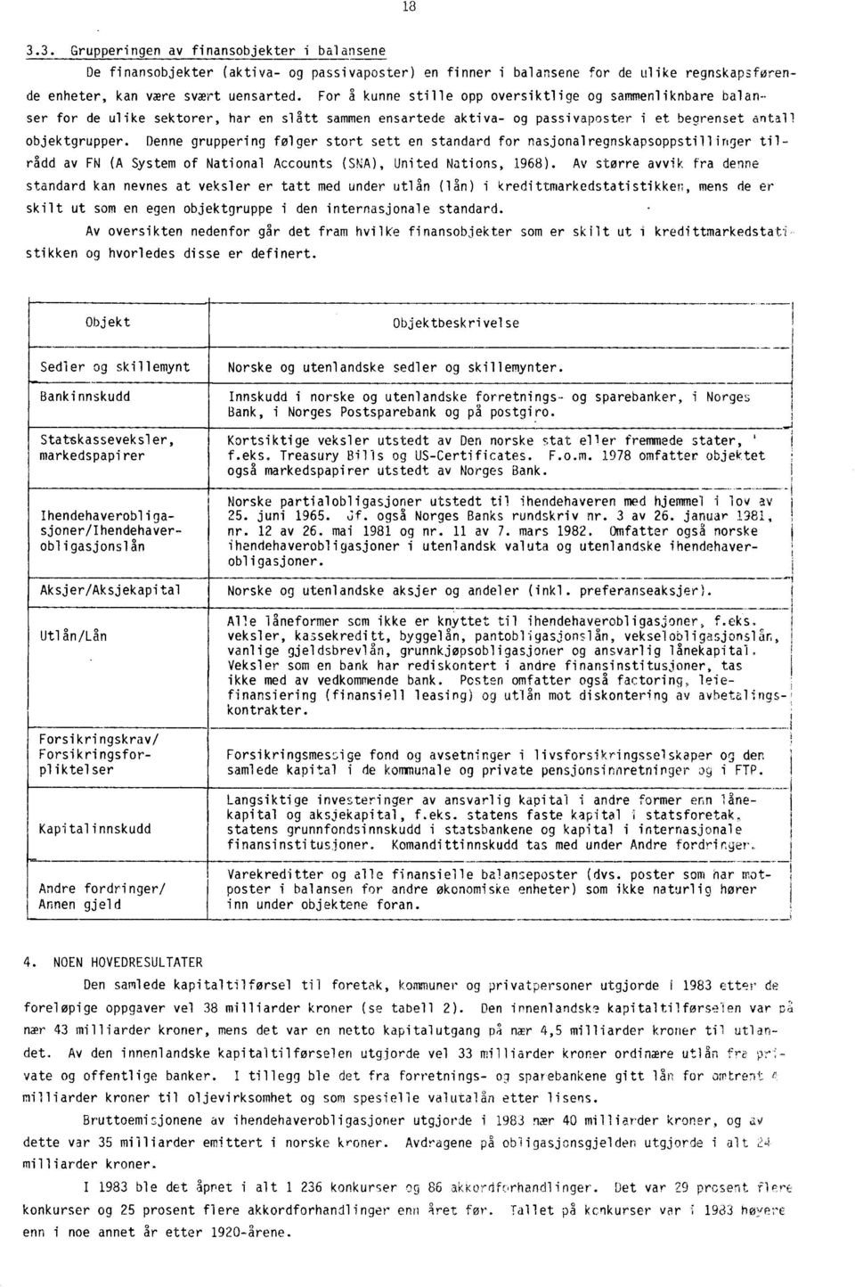 Denne gruppering følger stort sett en standard for nasjonalregnskapsoppstillinger tilrådd av FN (A System of National Accounts (SKA), United Nations, 1968).