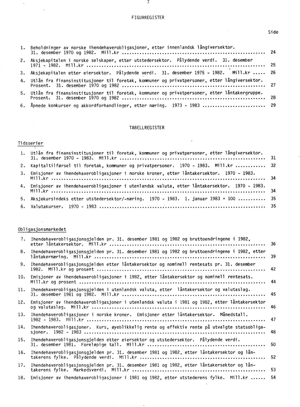 Utlån fra finansinstitusjoner til foretak, kommuner og privatpersoner, etter långiversektor. Prosent. 31. desember 1970 og 1982 27 5.