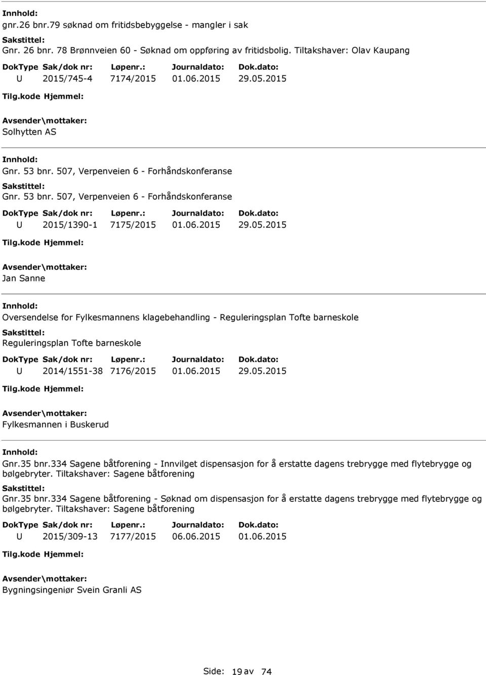 2015 Jan Sanne Oversendelse for Fylkesmannens klagebehandling - Reguleringsplan Tofte barneskole Reguleringsplan Tofte barneskole 2014/1551-38 7176/2015 29.05.2015 Fylkesmannen i Buskerud Gnr.35 bnr.