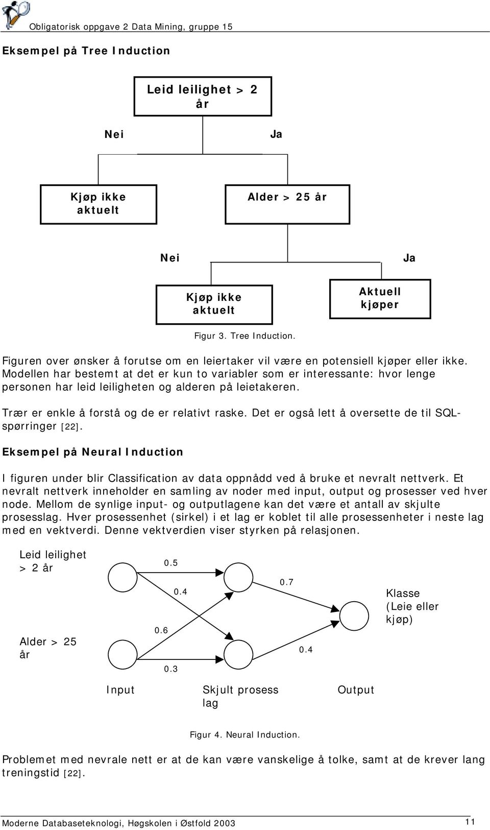 Det er også lett å oversette de til SQLspørringer [22]. Eksempel på Neural Induction I figuren under blir Classification av data oppnådd ved å bruke et nevralt nettverk.