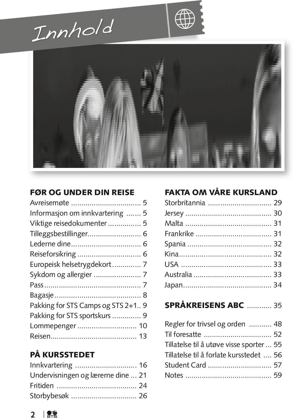 .. 16 Undervisningen og lærerne dine... 21 Fritiden... 24 Storbybesøk... 26 Fakta om våre kursland Storbritannia... 29 Jersey... 30 Malta... 31 Frankrike... 31 Spania... 32 Kina... 32 USA.