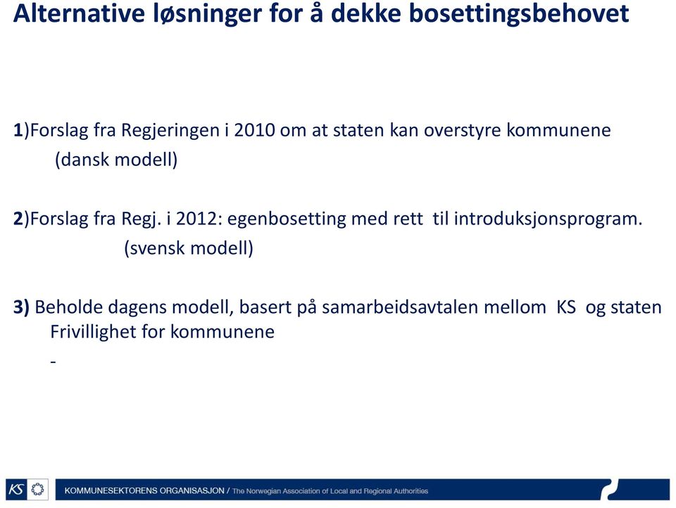 i 2012: egenbosetting med rett til introduksjonsprogram.