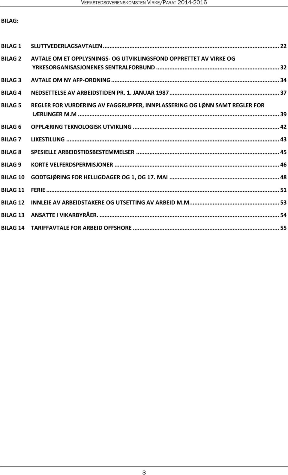 .. 37 BILAG 5 REGLER FOR VURDERING AV FAGGRUPPER, INNPLASSERING OG LØNN SAMT REGLER FOR LÆRLINGER M.M... 39 BILAG 6 OPPLÆRING TEKNOLOGISK UTVIKLING... 42 BILAG 7 LIKESTILLING.