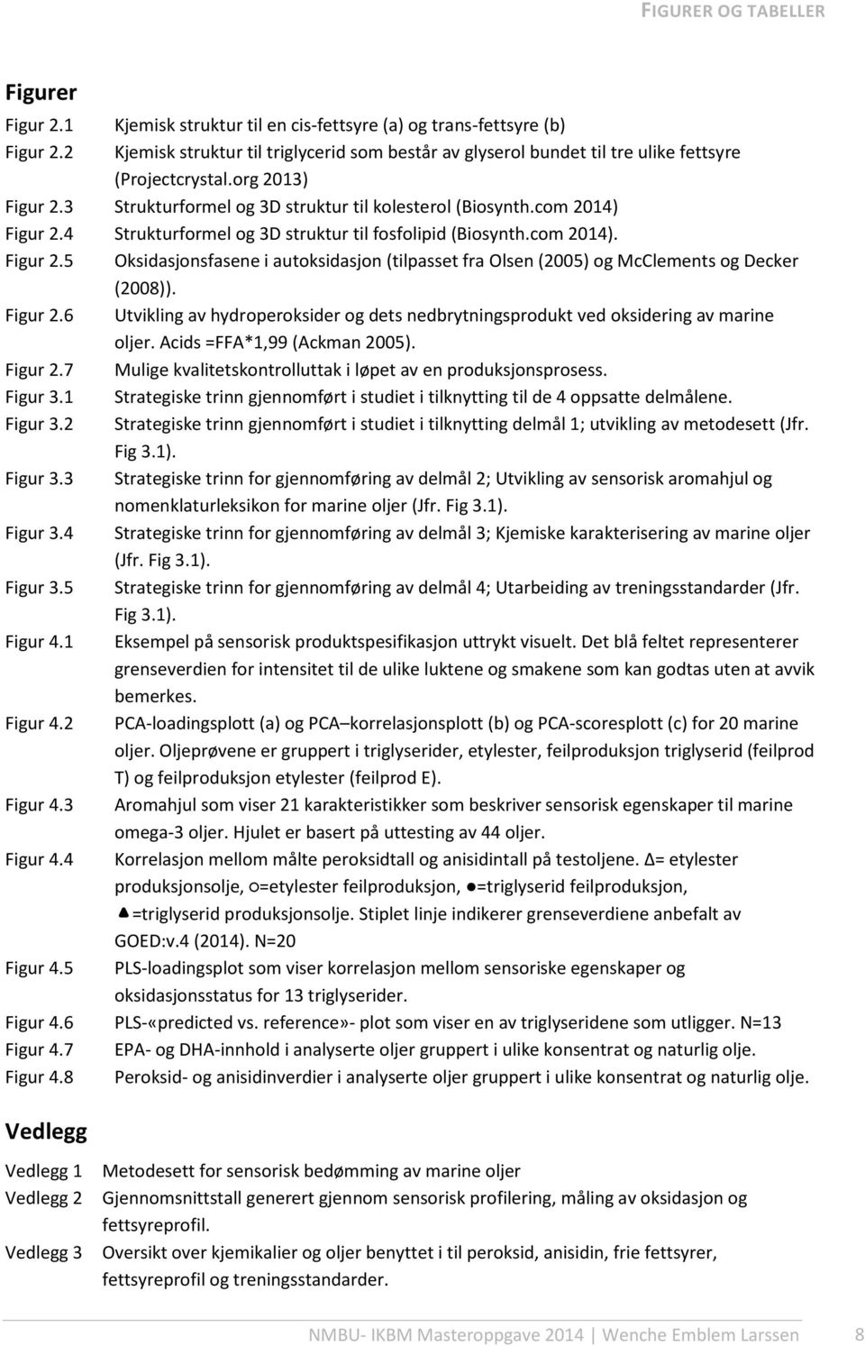 4 Strukturformel og 3D struktur til fosfolipid (Biosynth.com 2014). Figur 2.5 Oksidasjonsfasene i autoksidasjon (tilpasset fra Olsen (2005) og McClements og Decker (2008)). Figur 2.6 Utvikling av hydroperoksider og dets nedbrytningsprodukt ved oksidering av marine oljer.