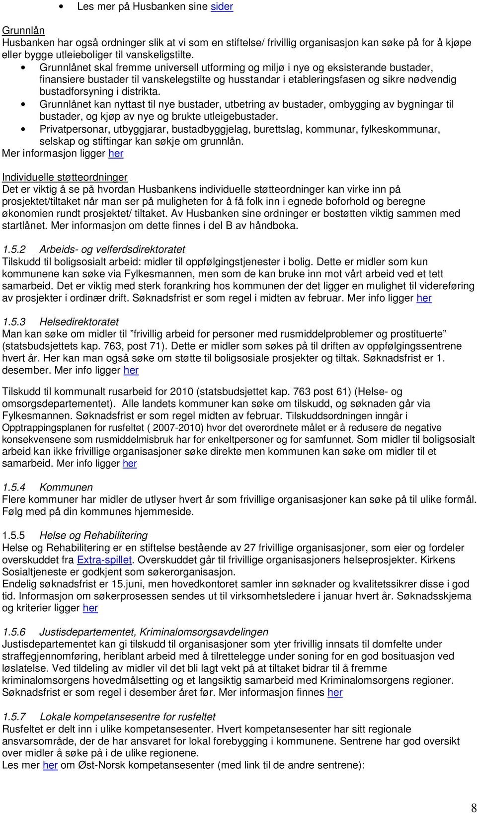 distrikta. Grunnlånet kan nyttast til nye bustader, utbetring av bustader, ombygging av bygningar til bustader, og kjøp av nye og brukte utleigebustader.