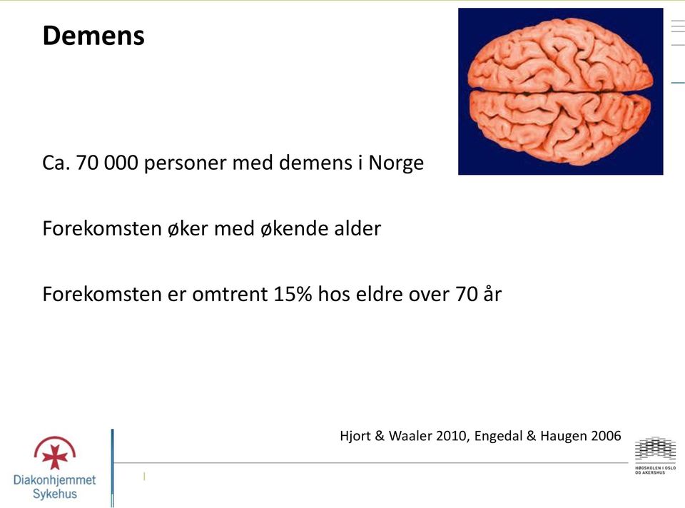 Forekomsten øker med økende alder