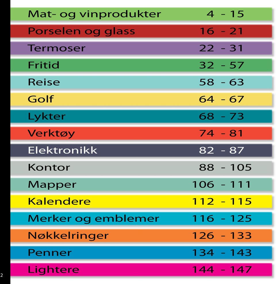 Elektronikk 82-87 Kontor 88-105 Mapper 06-111 Kalendere - 115