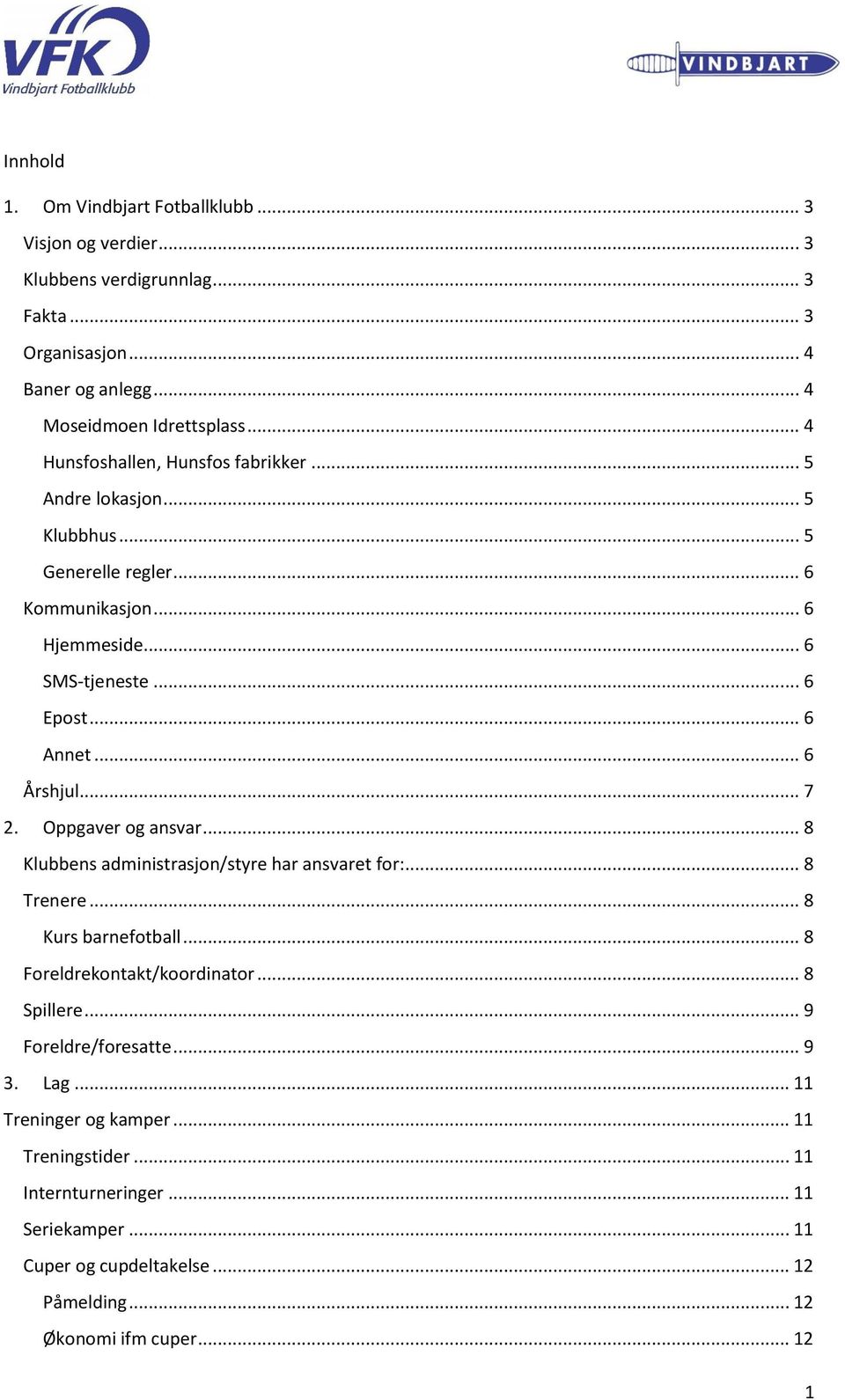 .. 6 Årshjul... 7 2. Oppgaver og ansvar... 8 Klubbens administrasjon/styre har ansvaret for:... 8 Trenere... 8 Kurs barnefotball... 8 Foreldrekontakt/koordinator... 8 Spillere.