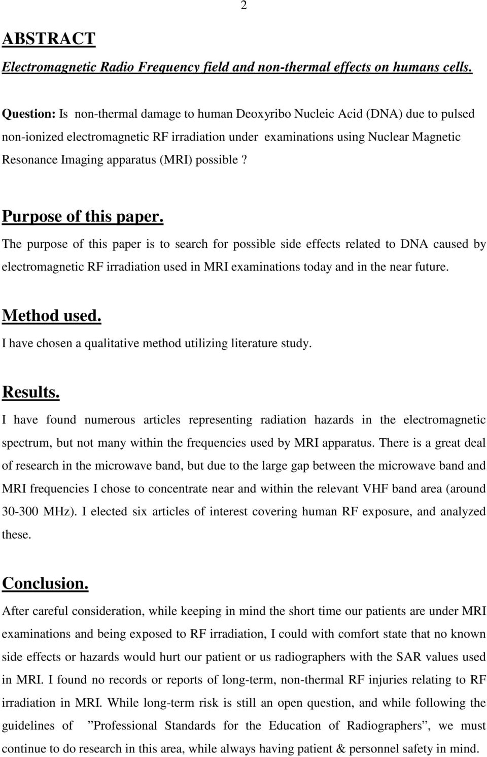 (MRI) possible? Purpose of this paper.