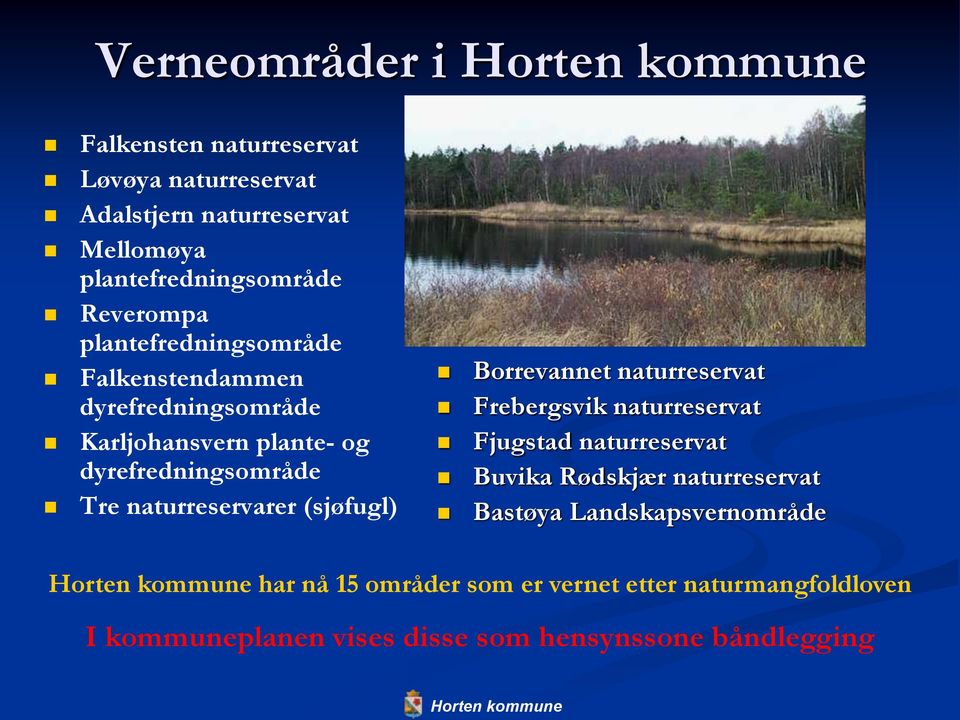 naturreservarer (sjøfugl) Borrevannet naturreservat Frebergsvik naturreservat Fjugstad naturreservat Buvika Rødskjær