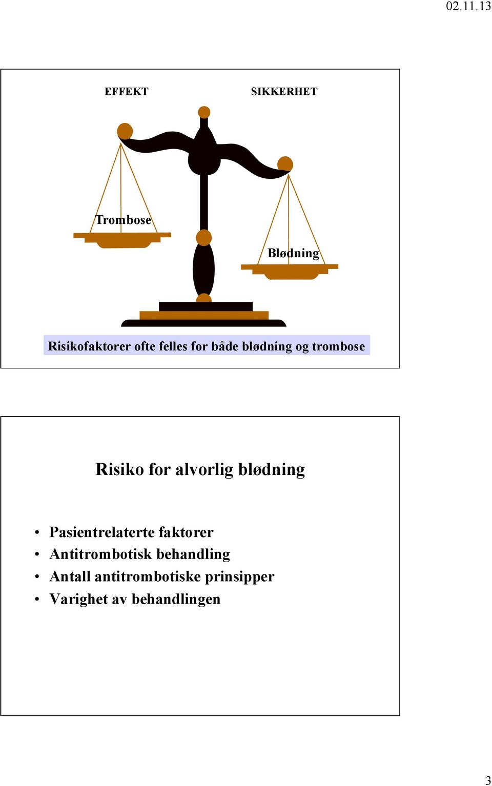 blødning Pasientrelaterte faktorer Antitrombotisk