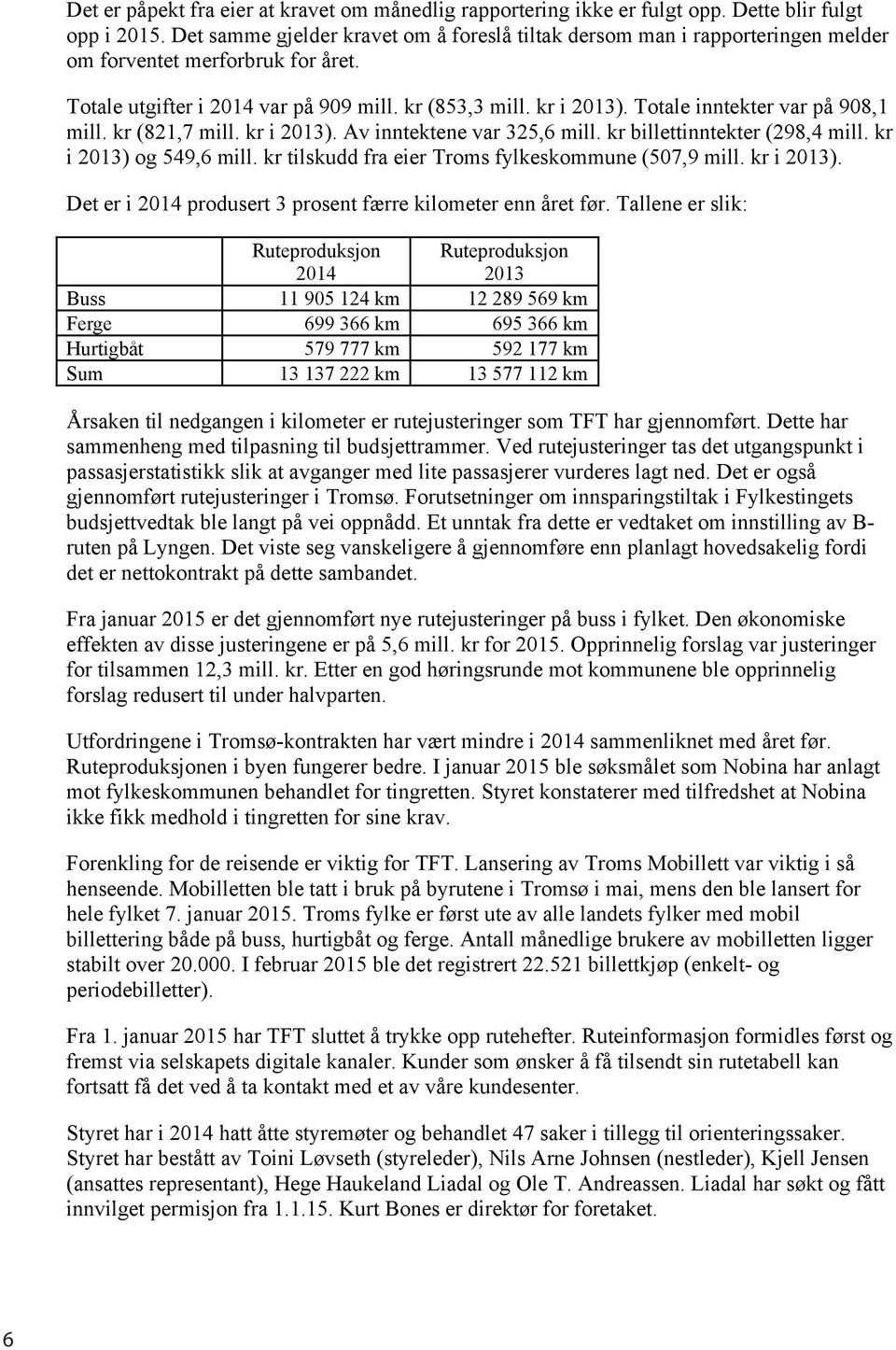 Totale inntekter var på 908,1 mill. kr (821,7 mill. kr i 2013). Av inntektene var 325,6 mill. kr billettinntekter (298,4 mill. kr i 2013) og 549,6 mill.