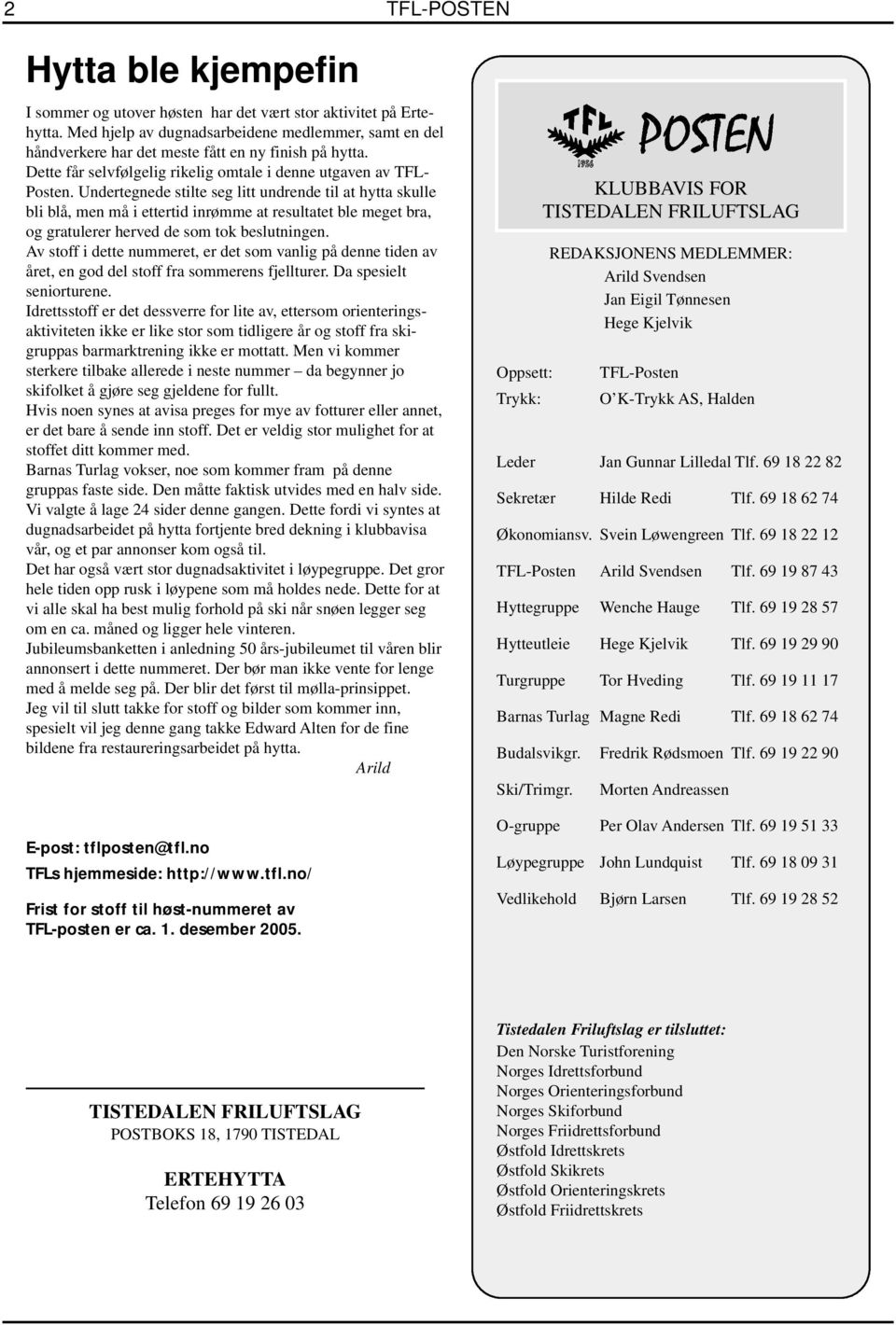 Undertegnede stilte seg litt undrende til at hytta skulle bli blå, men må i ettertid inrømme at resultatet ble meget bra, og gratulerer herved de som tok beslutningen.