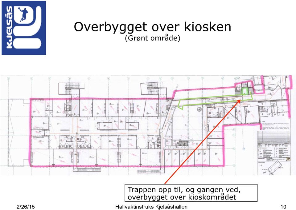 ved, overbygget over kioskområdet