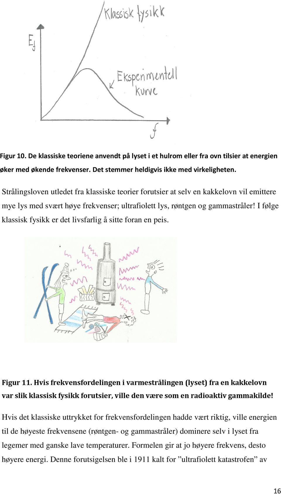 I følge klassisk fysikk er det livsfarlig å sitte foran en peis. Figur 11.