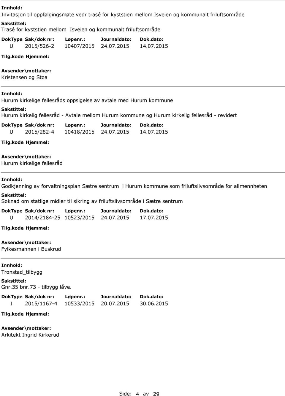 2015 Kristensen og Støa Hurum kirkelige fellesråds oppsigelse av avtale med Hurum kommune Hurum kirkelig fellesråd - Avtale mellom Hurum kommune og Hurum kirkelig fellesråd - revidert 2015/282-4