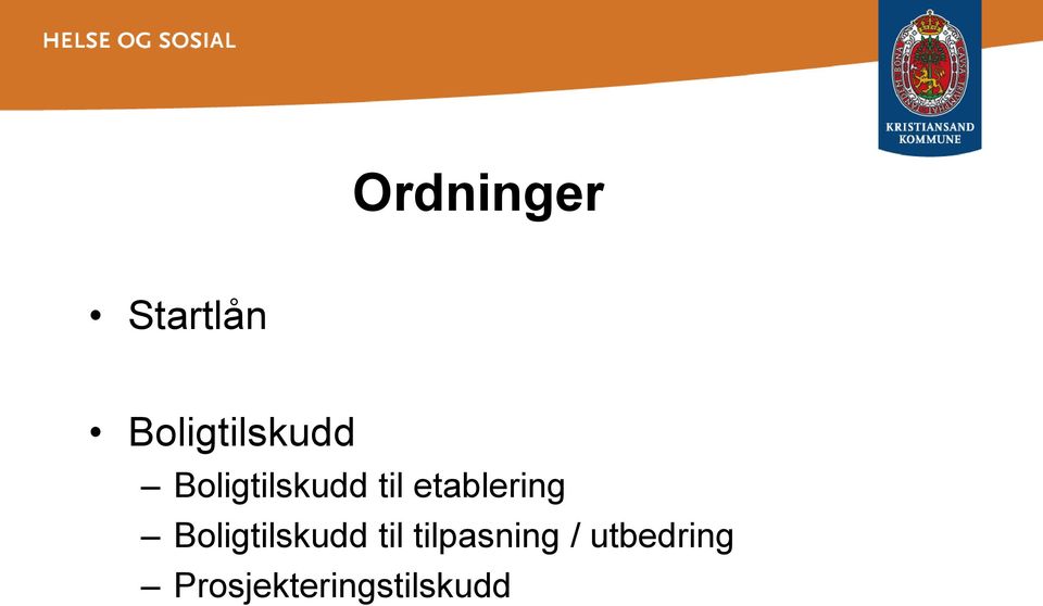 etablering Boligtilskudd til