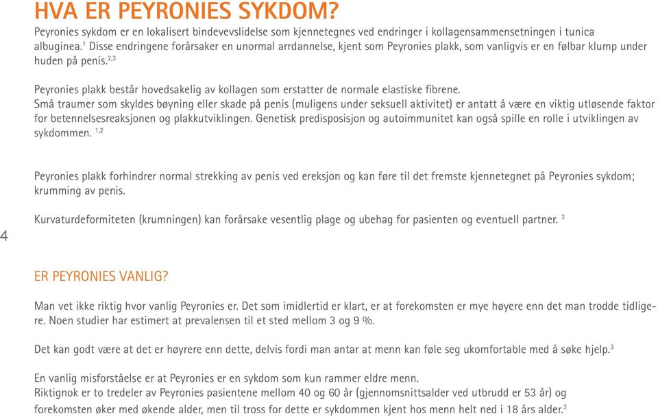 2,3 Peyronies plakk består hovedsakelig av kollagen som erstatter de normale elastiske fibrene.