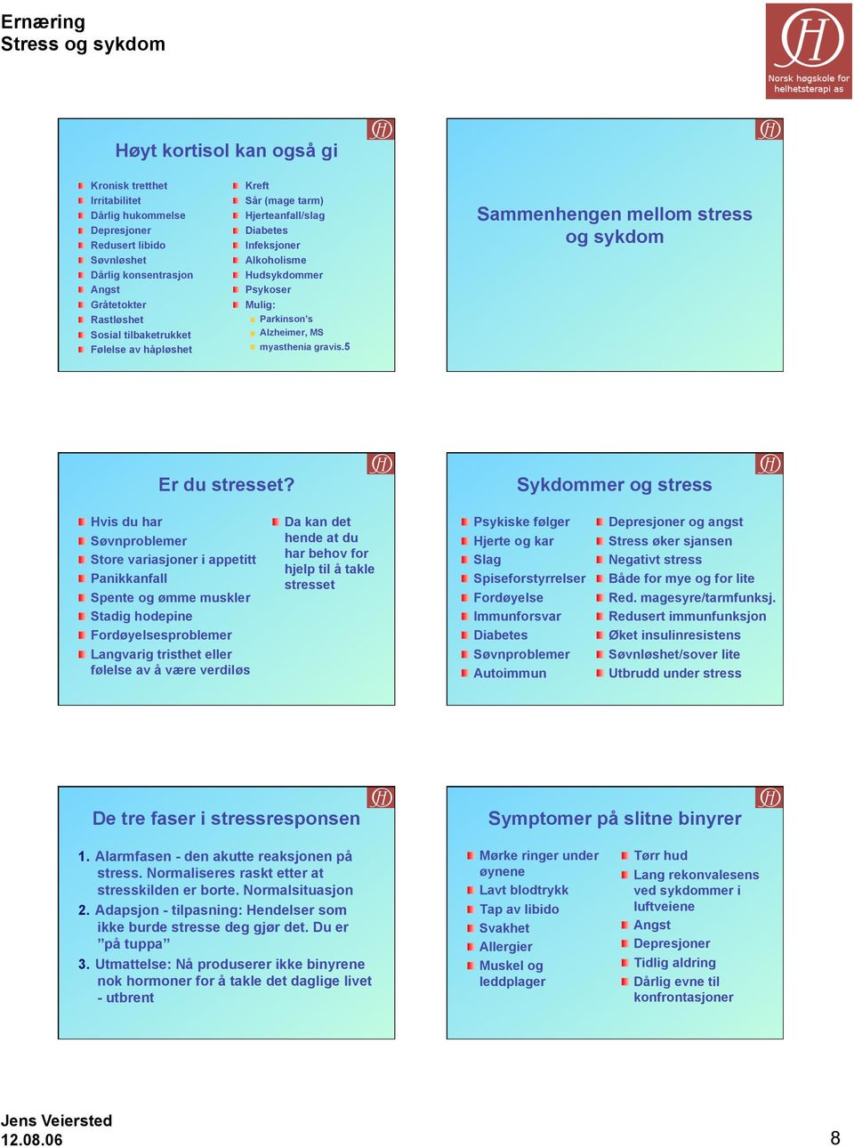 5 Sammenhengen mellom stress og sykdom Er du stresset?