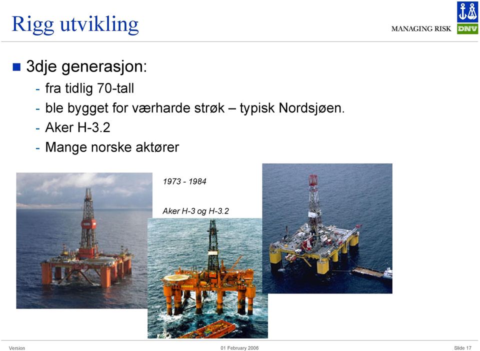 strøk typisk Nordsjøen. - Aker H-3.