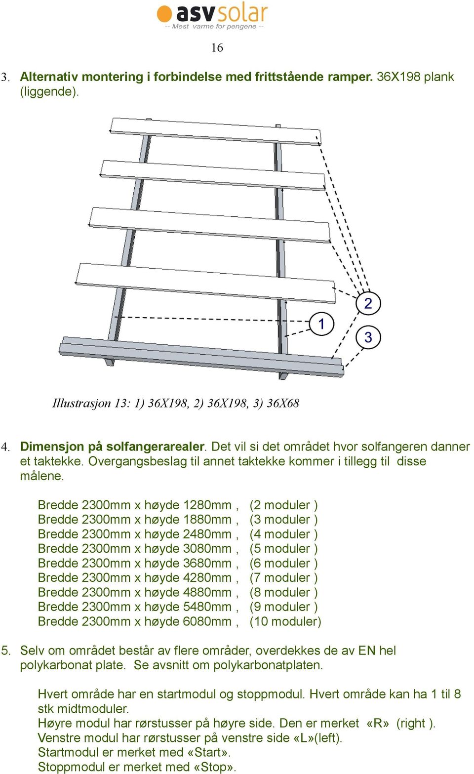 Bredde 2300mm x høyde 1280mm, Bredde 2300mm x høyde 1880mm, Bredde 2300mm x høyde 2480mm, Bredde 2300mm x høyde 3080mm, Bredde 2300mm x høyde 3680mm, Bredde 2300mm x høyde 4280mm, Bredde 2300mm x