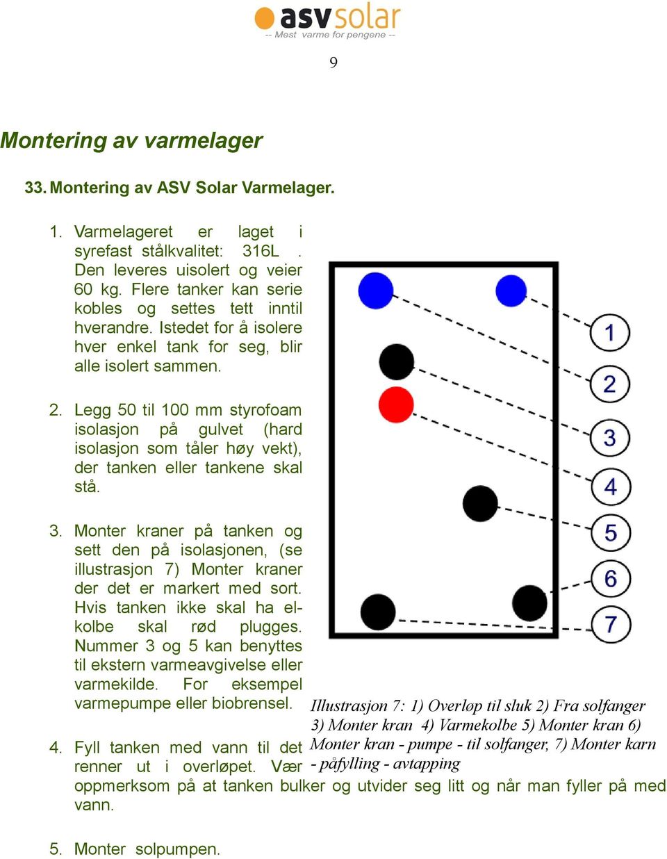 Legg 50 til 100 mm styrofoam isolasjon på gulvet (hard isolasjon som tåler høy vekt), der tanken eller tankene skal stå. 3.