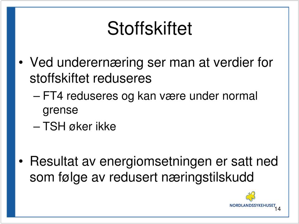 normal grense TSH øker ikke Resultat av