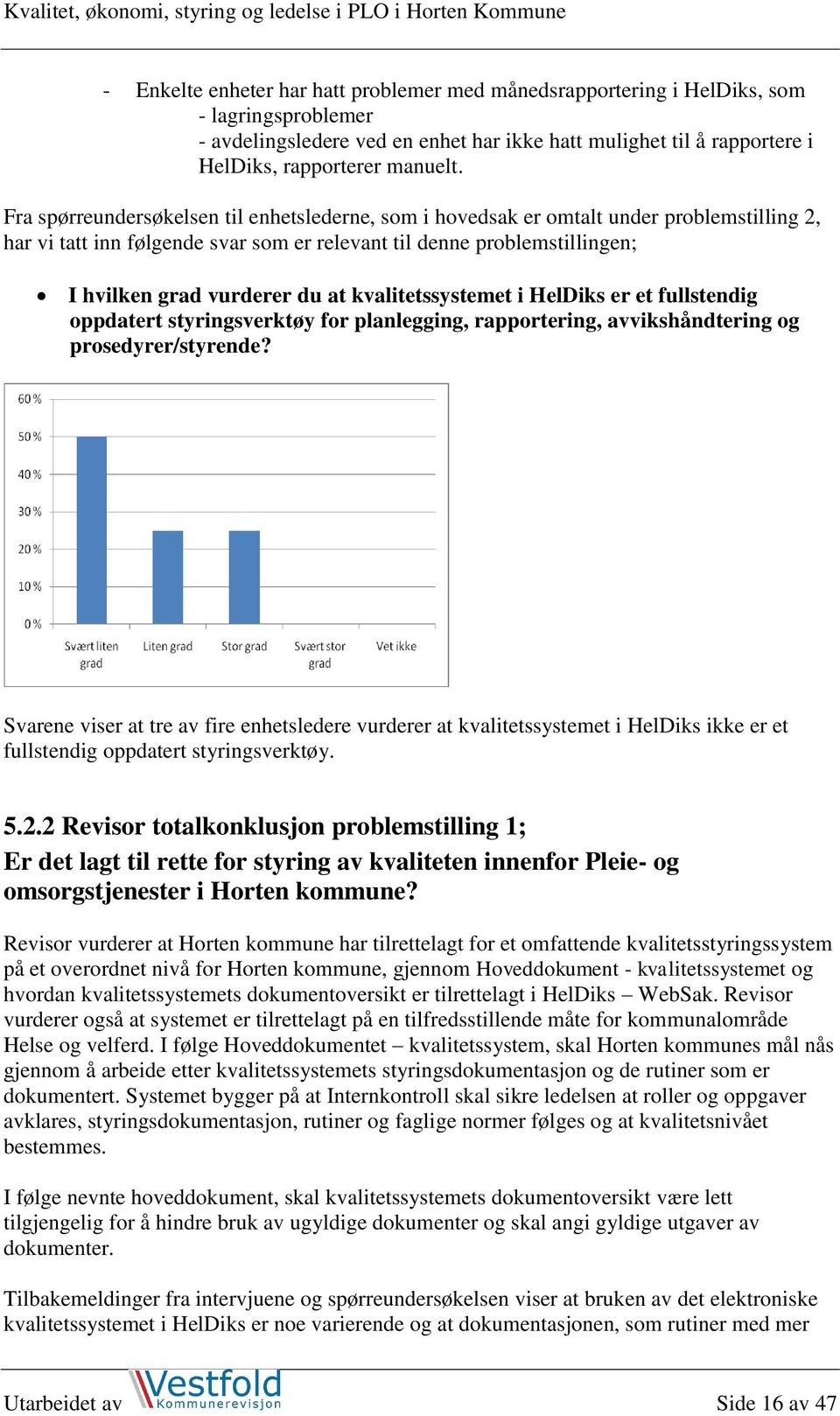 kvalitetssystemet i HelDiks er et fullstendig oppdatert styringsverktøy for planlegging, rapportering, avvikshåndtering og prosedyrer/styrende?