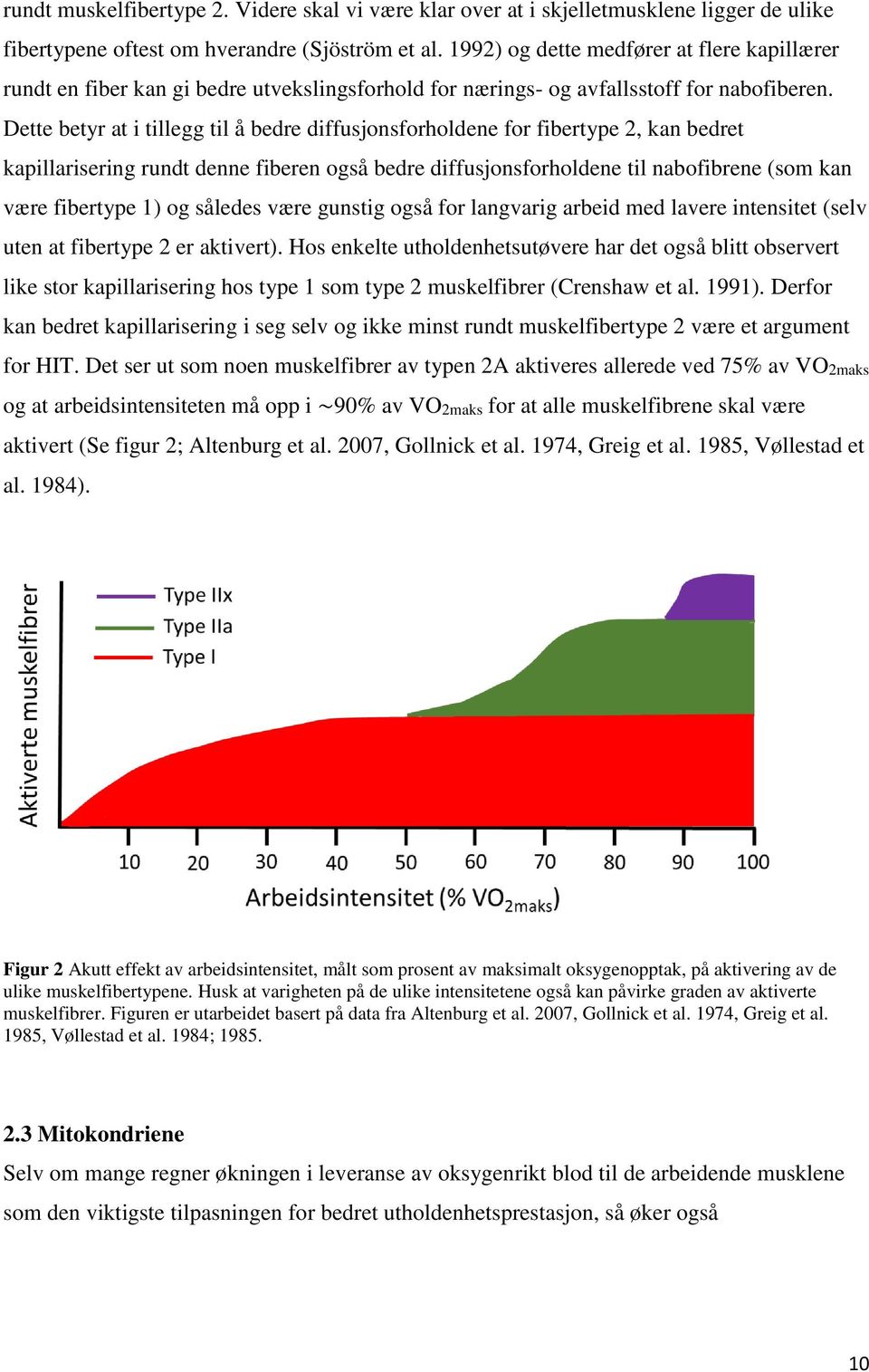 Dette betyr at i tillegg til å bedre diffusjonsforholdene for fibertype 2, kan bedret kapillarisering rundt denne fiberen også bedre diffusjonsforholdene til nabofibrene (som kan være fibertype 1) og