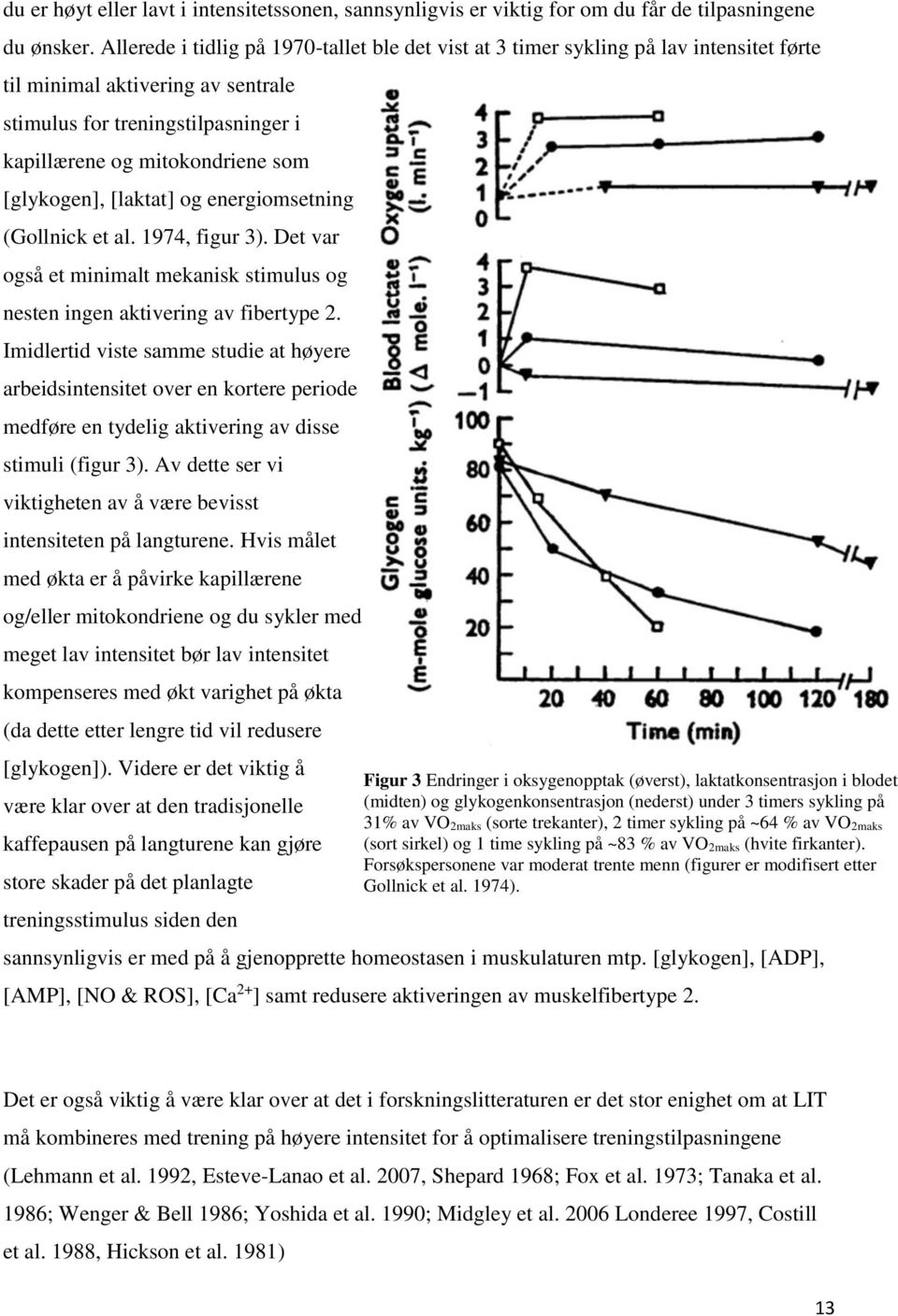 [glykogen], [laktat] og energiomsetning (Gollnick et al. 1974, figur 3). Det var også et minimalt mekanisk stimulus og nesten ingen aktivering av fibertype 2.