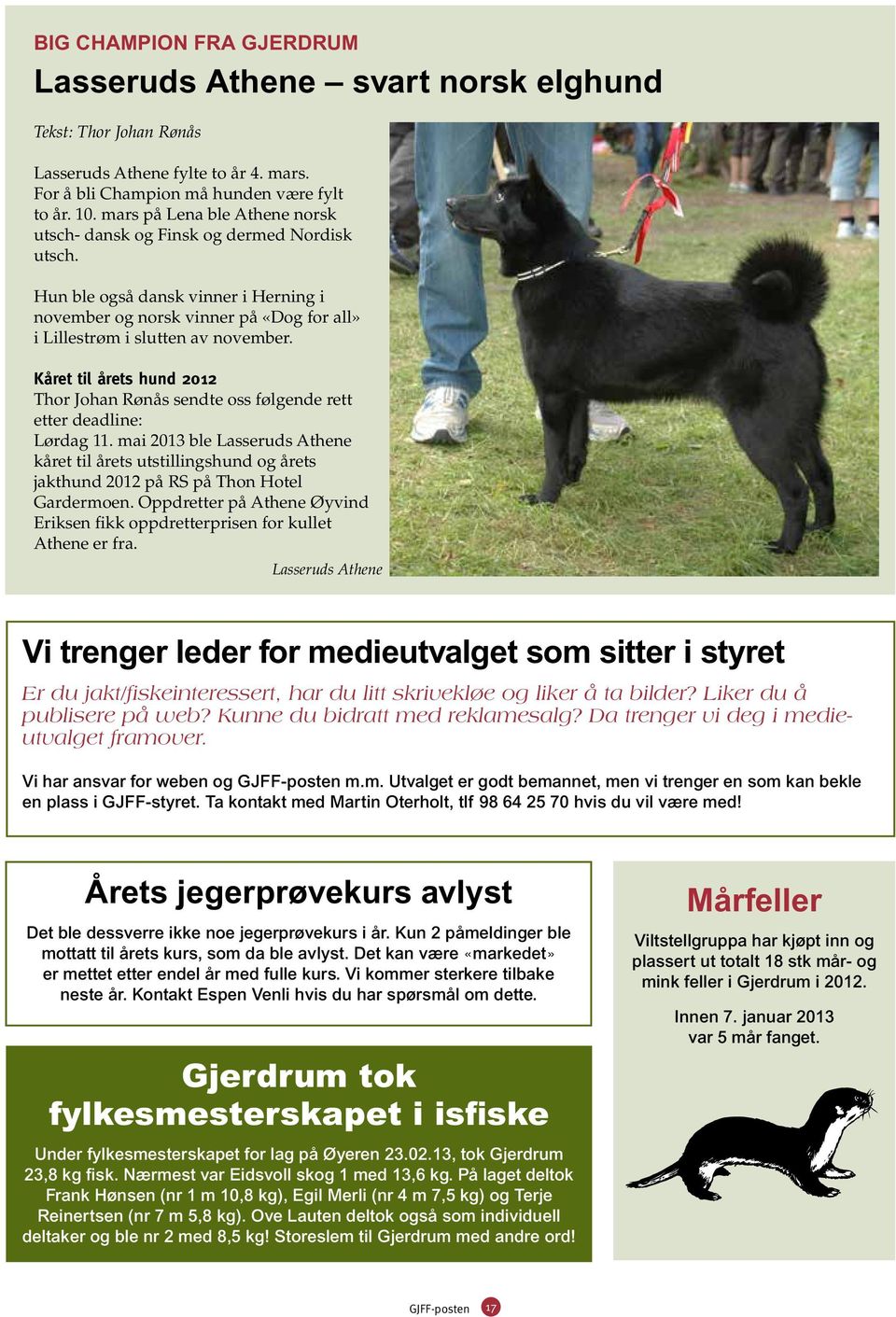 Hun ble også dansk vinner i Herning i november og norsk vinner på «Dog for all» i Lillestrøm i slutten av november.