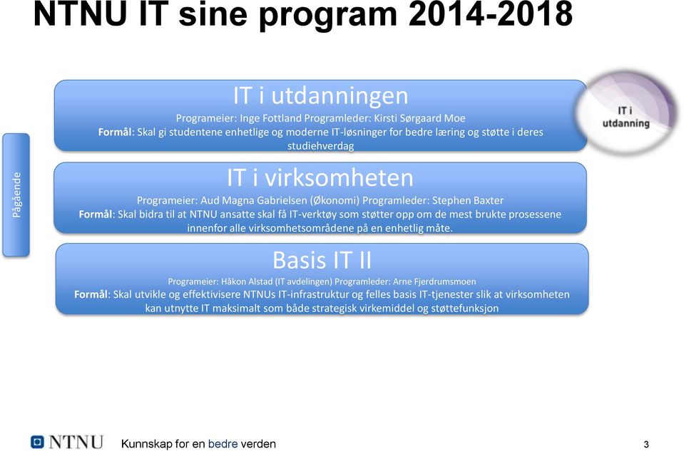 IT-verktøy som støtter opp om de mest brukte prosessene innenfor alle virksomhetsområdene på en enhetlig måte.