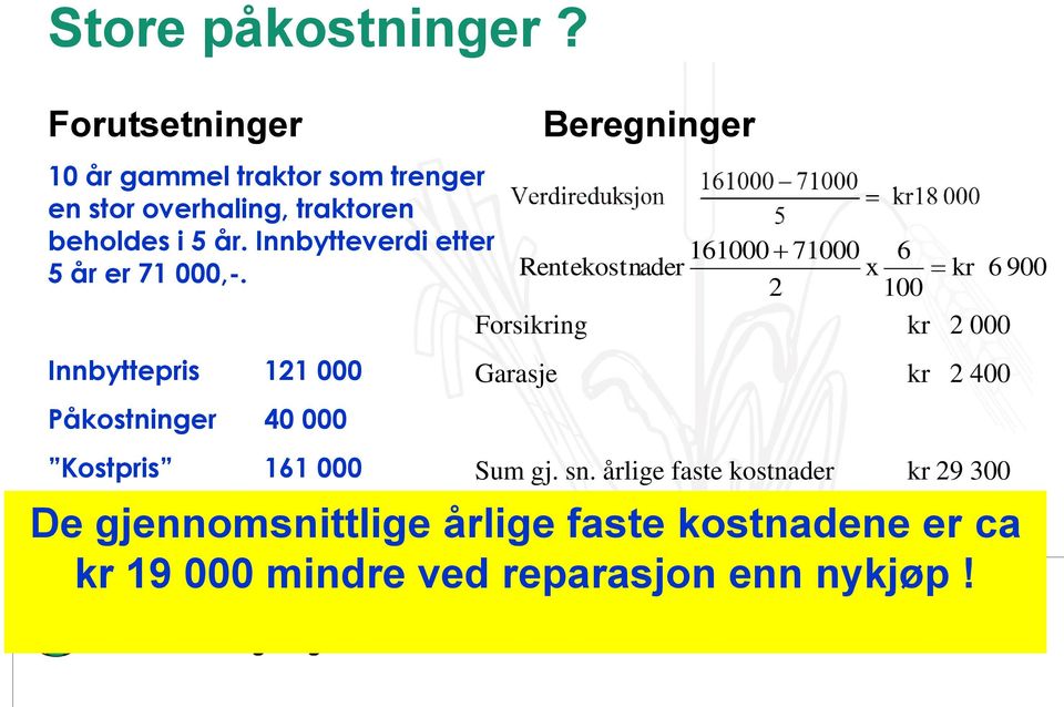 Innbytteverdi etter 161000 71000 6 5 år er 71 000,-.