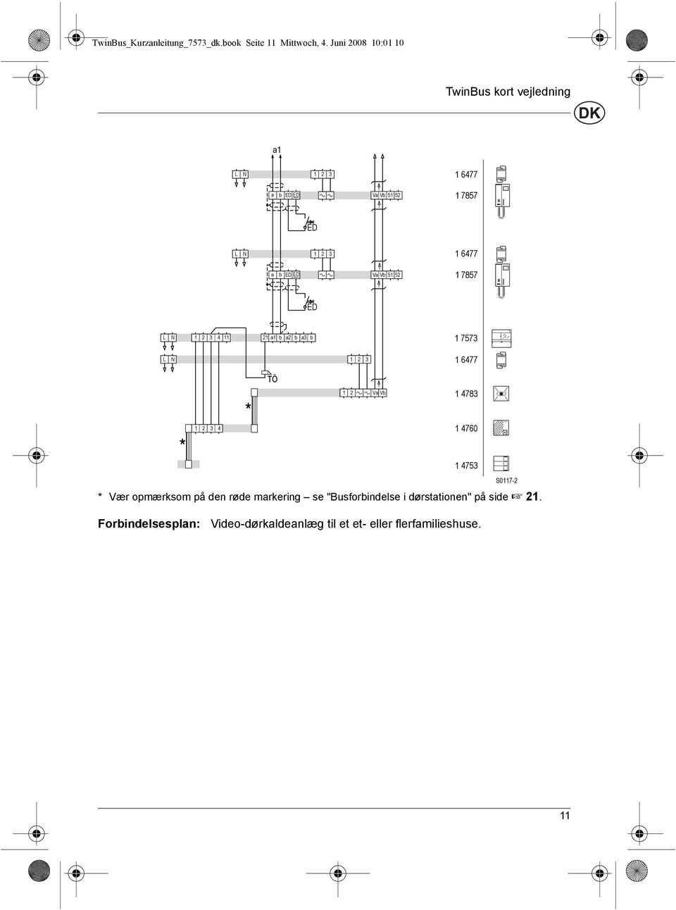 7857 L N 3 4 a b a b a3 b 7573 L N 3 6477 Va Vb 4783 3 4 4760 4753 * Vær opmærksom på den røde